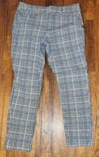 Old Navy Pant High Rise Pixie Size Womens 4 Fall Colors Plaid Ankle 28X25