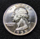 1953 Proof Washington Quarter  25C - Mintage 128,800 - BU - Light Toning
