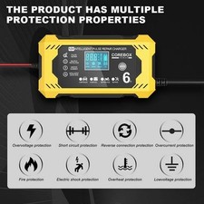 12V 6A Smart Battery Charger Maintainer Trickle Desulfator Repair LCD AGM GEL