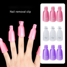 Nail Clips Soak Off Clip Gel Polish Remover Cap wrap Reusable Home & Salon 10Pc