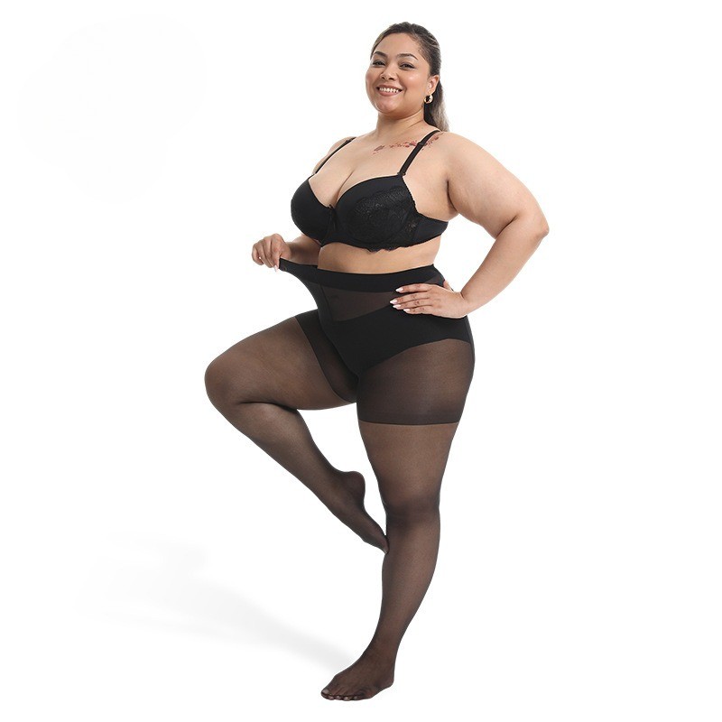 Plus Size Snag-Proof Pantyhose Elastic Waist Tummy Control Lift Shaping Tights