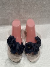 Melissa Women 8 Black Flower Jelly Sandals Sz 8