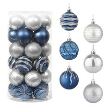 Christmas Ball Ornaments 30ct, 60mm/2.36" Shatterproof Plastic Decorative Xma...