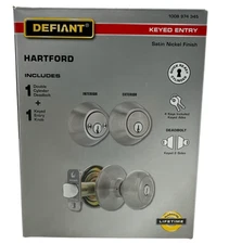 Defiant Hartford Keyed Entry Door Knob w/Double Cylinder Deadbolt 1008 974 345