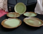 5 Frankoma Pottery Prairie Green 5.5" Bread & Butter Plates  Scalloped