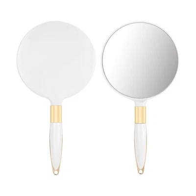 DECORDWELL Handspiegel mit Griff Beauty Handspiegel Spiegel mit Griff in Ergonomischem D...