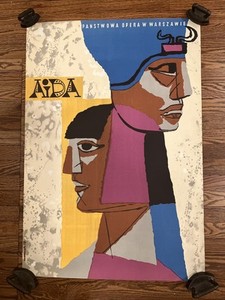 Original 1968 Polish Poster for  Panstwowa Opera Warsawie production of Aida
