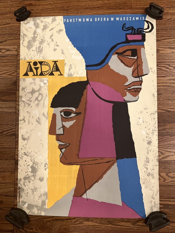 Original 1968 Polish Poster for  Panstwowa Opera Warsawie production of Aida