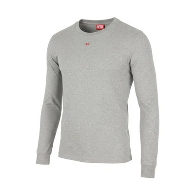Diesel T-Just-LS-D T-Shirt Homme M Gris Mélange Col Rond Manches Longues - Photo 1/4