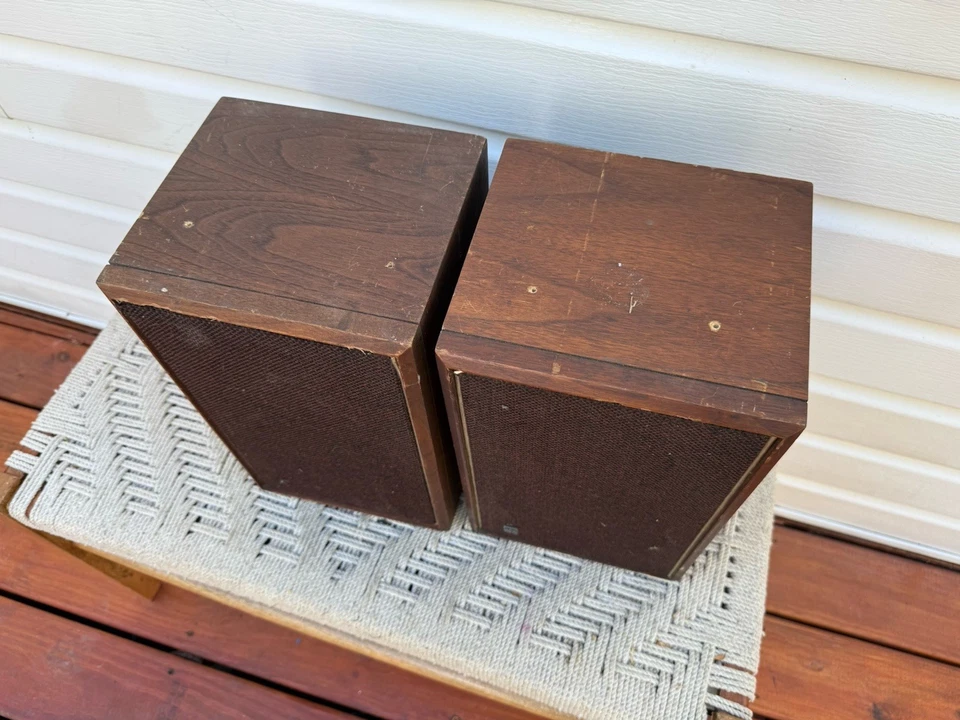 🍊Altavoces de madera Sylvania vintage años 60 de piso/estante | Modelo AS62W SIN PROBAR Foto 4 de 4