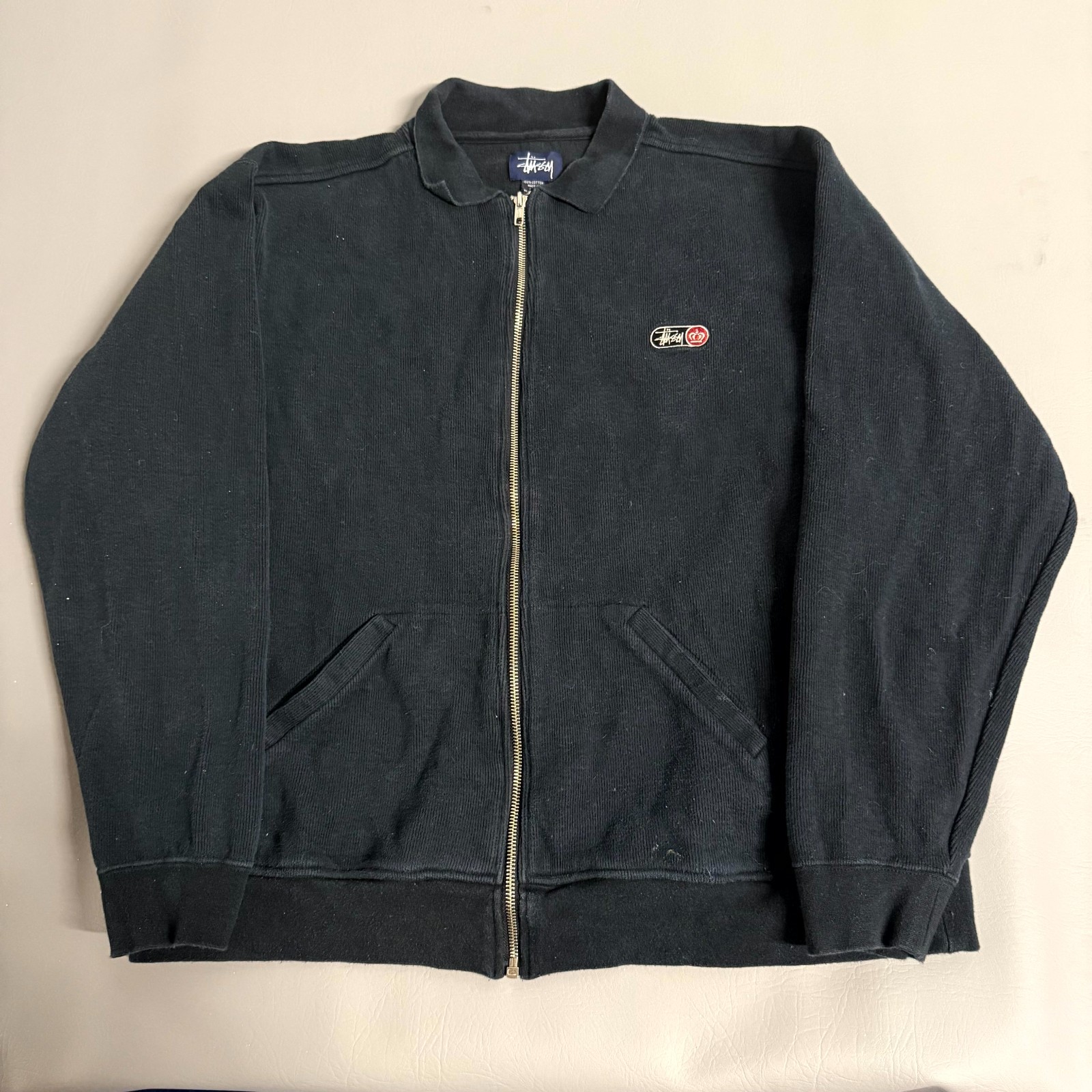 Vintage Stussy Collar Zipup D Pocket Jacket Medium