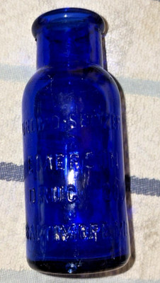 Vintage Cobalt Blue Bromo-Seltzer Emerson Drug Co. Baltimore Advertising Bottle