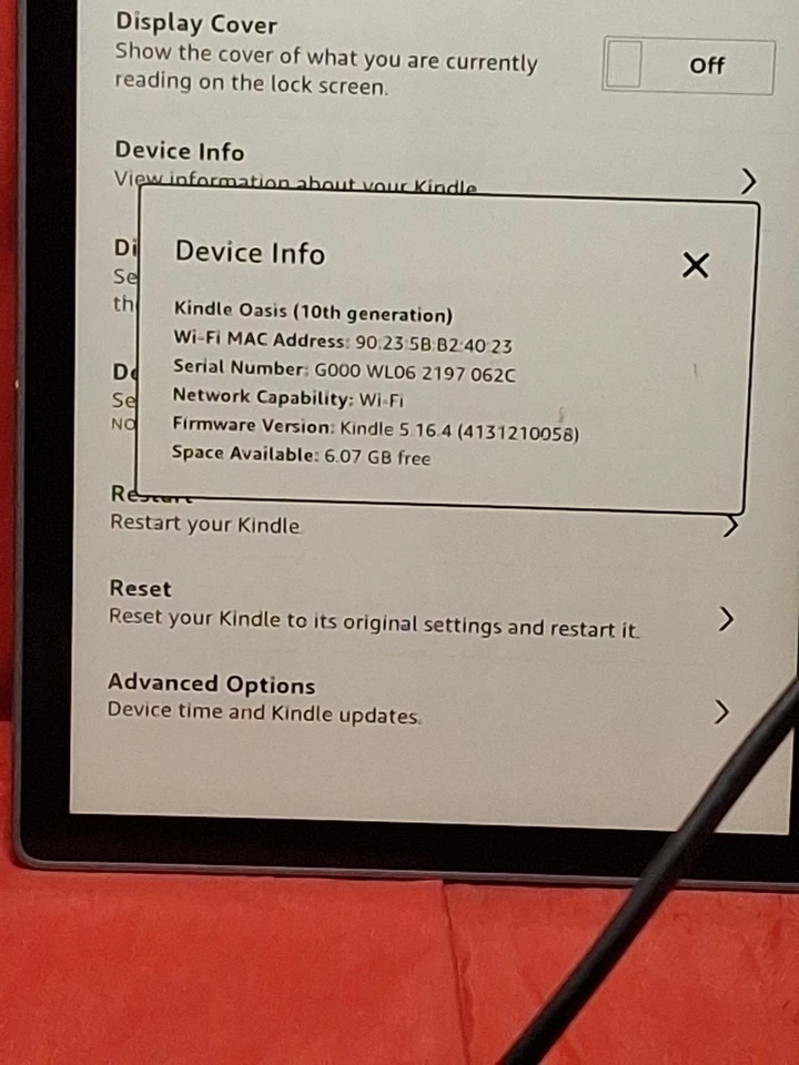 Amazon kindle oasis 10th generation 8GB Adjustable Warm Light. S8IN40 - Image 3 of 4