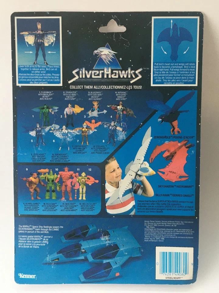 SilverHawks 1986 Steelheart w. Rayzor - Kenner K49080 - MOC - Image 2 of 4