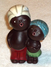 Vintage Couple / Kids Singing Paper Mache Figurine