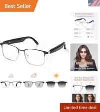 High-Tech Bluetooth Audio Smart Glasses with Open-Ear Speakers & Photochromic...