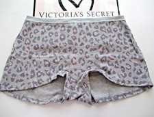 VICTORIA'S SECRET PINK Waffle Cotton Boyshort Panty VS Silver Leopard S M L XL