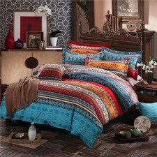 Bohemian Duvet Cover Full, 3 Pieces Soft Lightweight Microfiber Duvet Cover S...