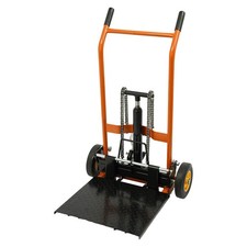 440lb Hydraulic Material Lift Winch Stacker Adjustable Pallet Truck Dolly 6-40cm