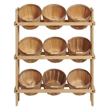 1 Peck Display Rack w/ 9 Baskets - 36 3/4"W x 11 1/4"D x 45"H