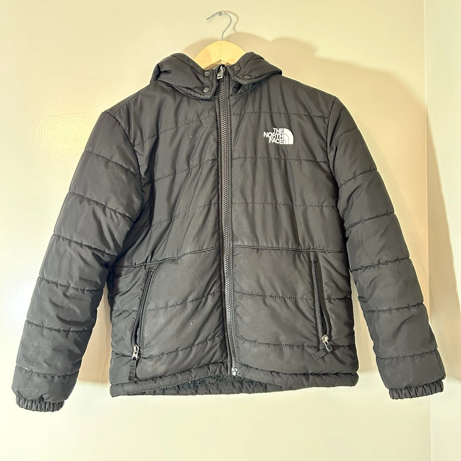 The North Face Black Boys / Girls Large Reversible Hooded Full-Zip Jacket