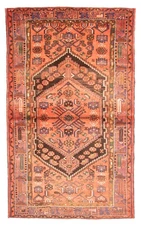 Vintage Oriental Hand-Knotted Carpet 4'4" x 7'5" Traditional Wool Area Rug