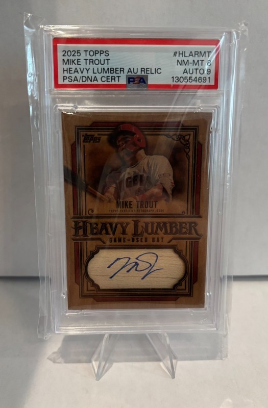 2025 Topps Mike Trout Heavy Lumber Autographed Relic - PSA NM-MT: 8 - Auto: 9