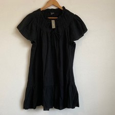 J. Crew Women's Airy Gauze Babydoll Dress Black Medium