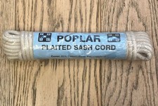 Poplar, Plaited sash cord replacement, Size 6 (5mm), approx 10m, 85% cotton