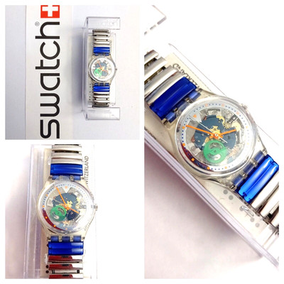 Swatch Gent NOS Color Fish GK215 1996 Vintage Armbanduhr Flex Strap