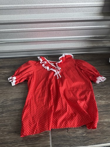Vintage Malco Modes Red Ruffle Xl Top
