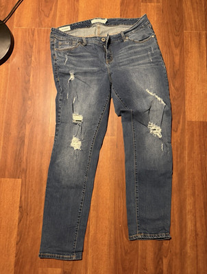 Torrid Women s Premium Skinny Blue Dark Wash Distressed Denim