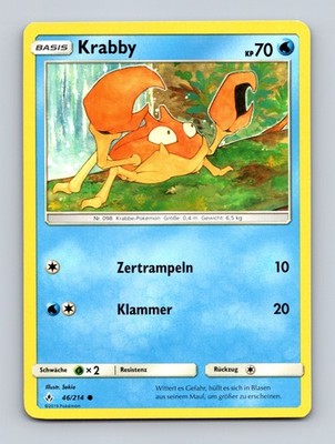 TCG Pokemon Karte Krabby UNB 46/214 DE Sekio Unbroken Bonds