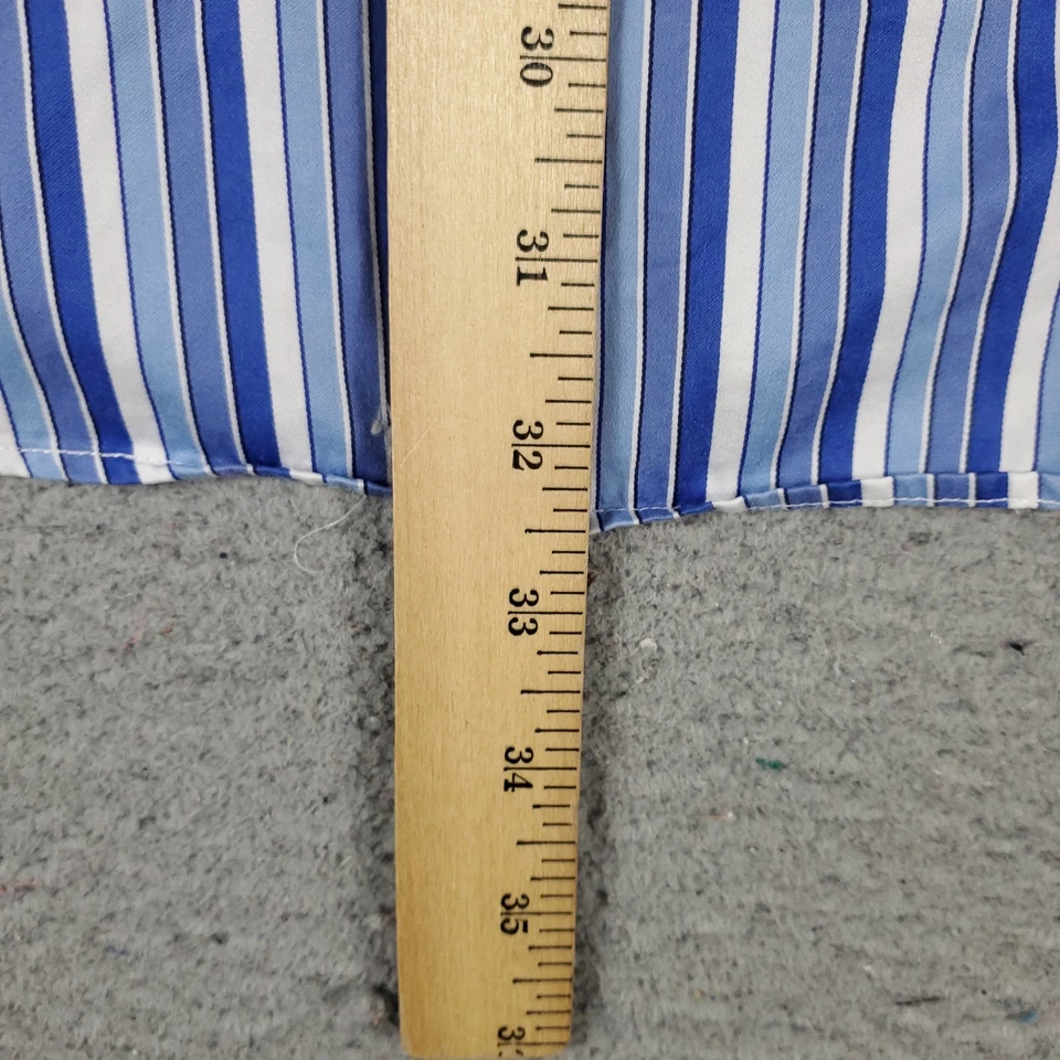 Camisa Bugatchi Uomo Para Hombre Talla 18 Azul Rayas Vestido Abotonado Manga Larga * Foto 4 de 4