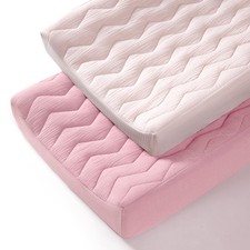 Muslin Changing Pad Cover: Baby Cotton Quilted Changing Table Cover - Soft Ch...