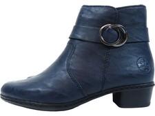 Rieker - 5874 Ankle Boots - Navy Blue - Comfortable Anti-Stress Ring Accent 