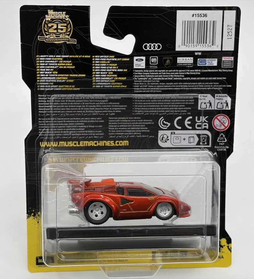 Muscle Machine 25 Year Anniversary Lamborghini Countach Die Cast Model 24 1:64 - Image 2 of 2