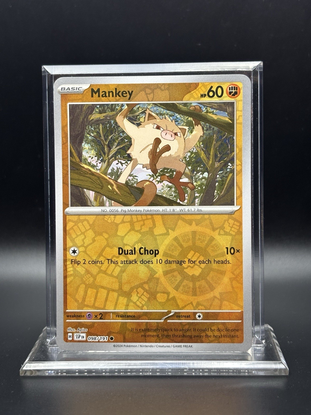 2025 Pokémon Surging Sparks - Mankey Reverse Holo No. 98/191