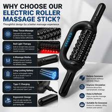 Electric Muscle Roller Massager with Red Light 4000mAh Rechargeable Roller