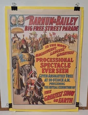 RARE Vintage 1971 Ringling Bros Barnum & Bailey Big Free Parade Circus Poster