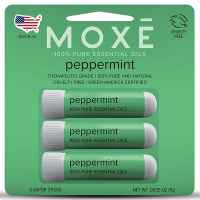 MOXĒ Peppermint Essential Oil Nasal Inhaler, Therapeutic No-Mess Aromatherapy...