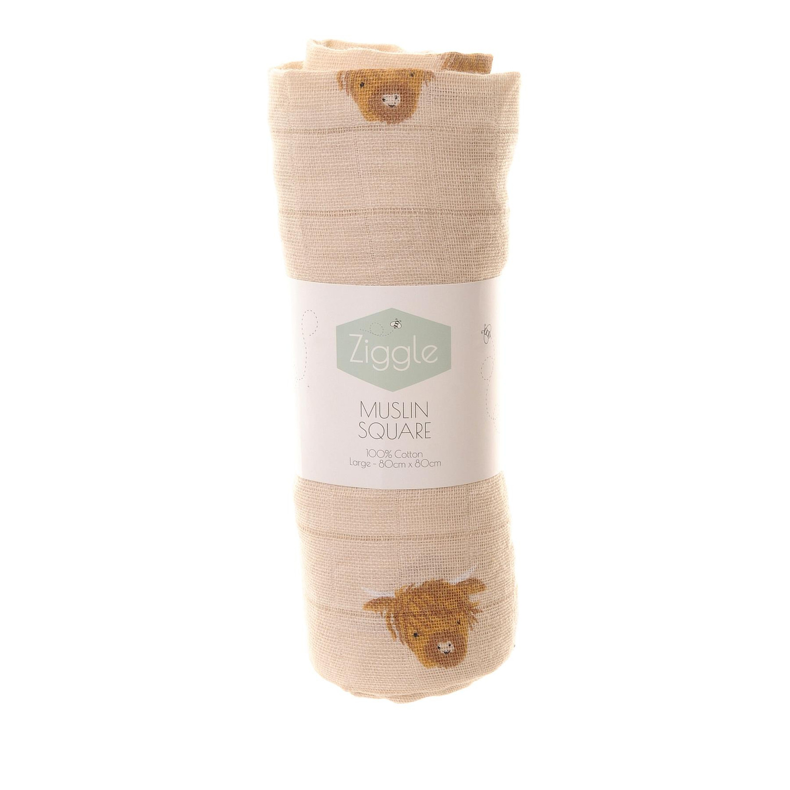 Muslin Square Baby Large Neutral Highland Cow Soft Cotton Cloth Swaddle Wrap