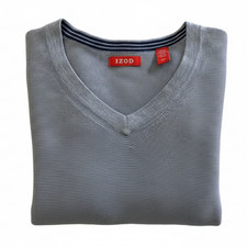 IZOD Men's V-Neck Cotton Sweater - Size Small - Gray/Blue - NEW WITHOUT TAGS