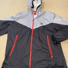 Nike Windrunner Nylon Full Zip Hooded Track Jacket Black Red Stripe Size XL