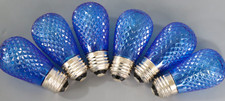 Vickerman S14 LED Blue Faceted Replacement Bulb E26 Nickel Base 10 Bulbs