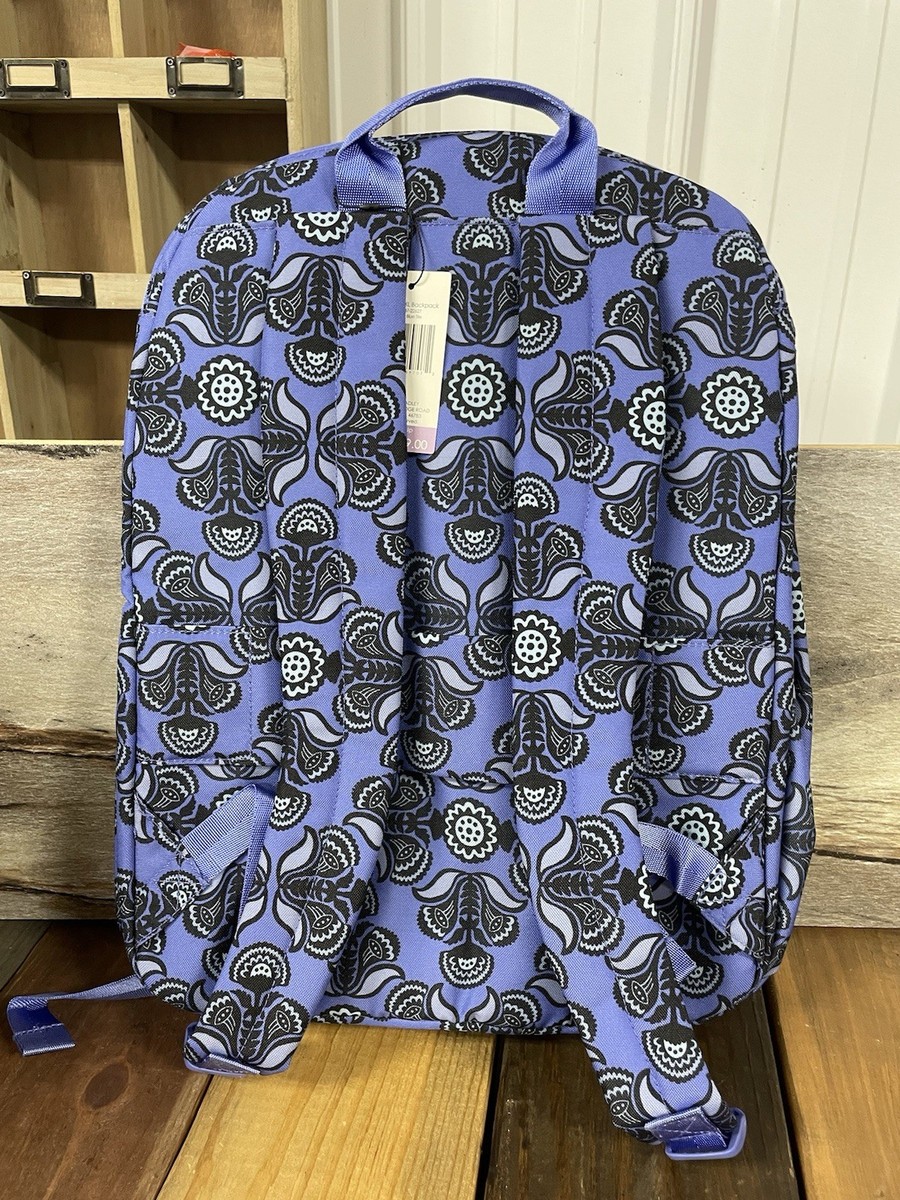 Vera Bradley XL Backpack Baja Blue Tile NWT Carry On Laptop Travel