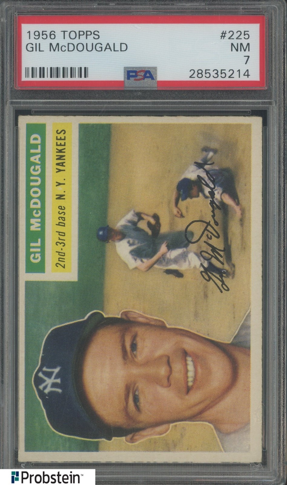 1956 Topps #225 Gil McDougald New York Yankees PSA 7 NM