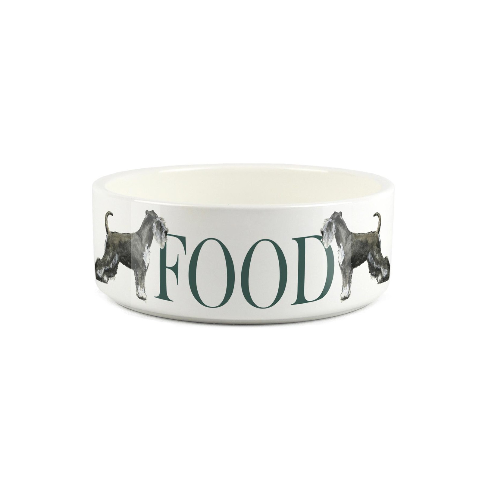 Miniature Schnauzer Pet Bowl - Dog Portrait Small Ceramic Food Bowl Dog Gift