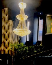 Diyas Alexandra 37 Light 3 Tier Pendant Light In Gold with Crystals Chandelier