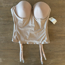 NEW Va Bien Low Back Removable Strap Corset Shapewear-Suspenders-Beige-US 34C